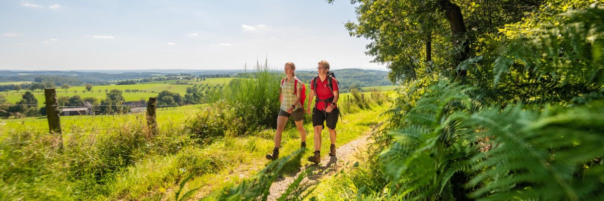 Wanderer auf dem Bergischen Wanderweg