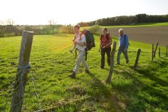 Kleine Wandergruppe in der Natur